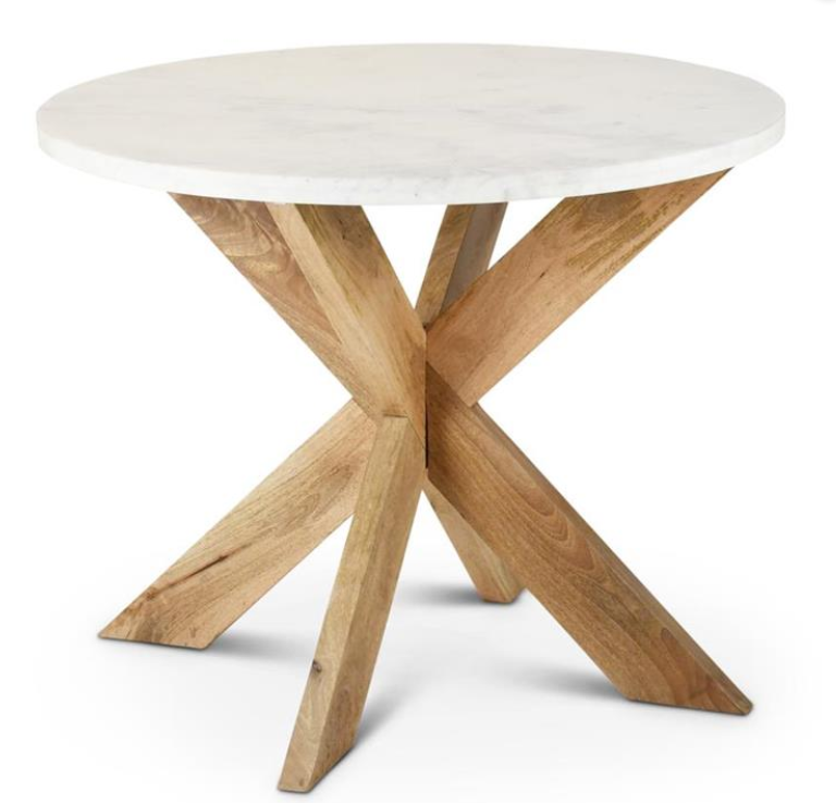 32" Marble & Mango Wood Table