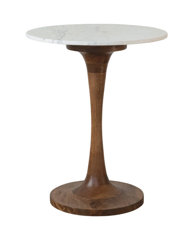Mango Wood & Marble Tulip Table