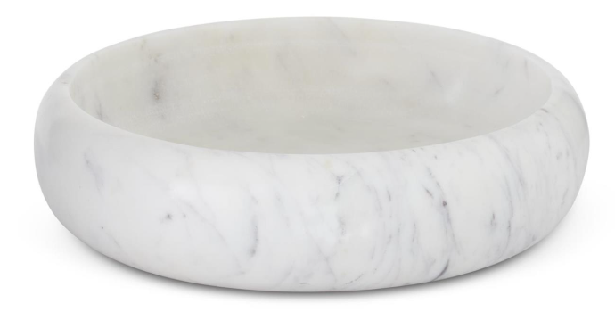 10.75" White Marble Bowl