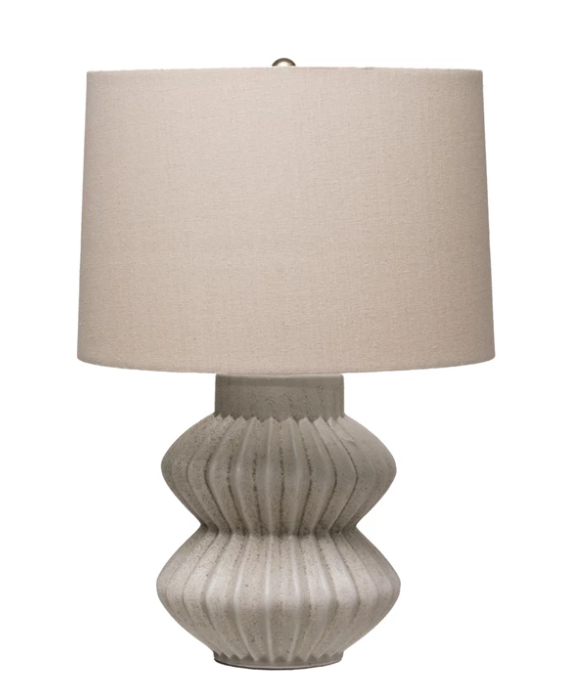 Distressed Table Lamp w/ Linen Shade