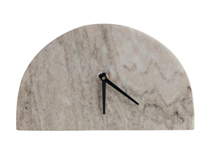 Half Circle Marble Mantel Clock
