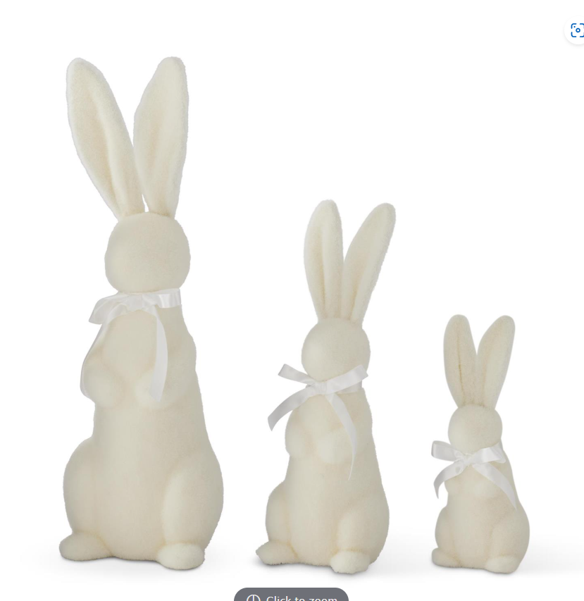 White Flocked Easter Bunny - SM