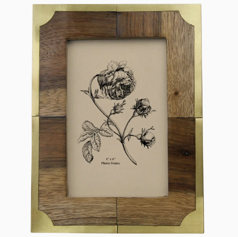 Teak + Brass Frame - 4x6