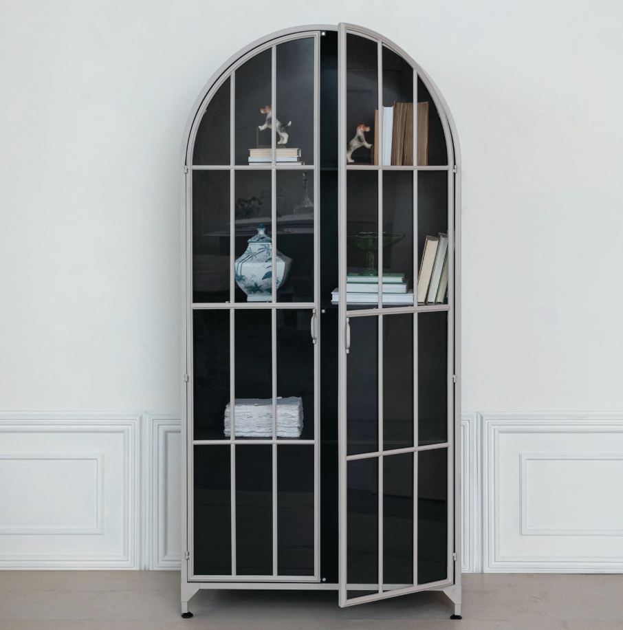 Grey Arched Metal Cabinet