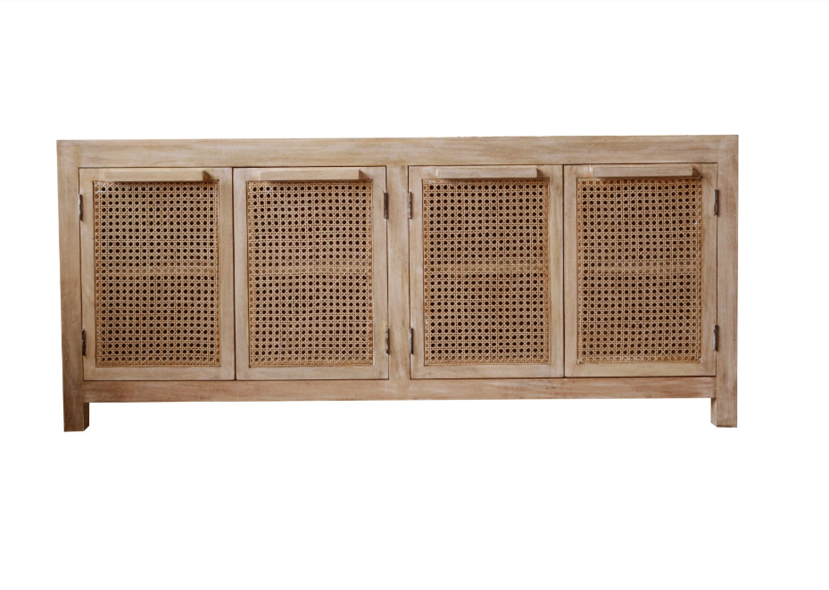 Mango Wood + Cane Sideboard