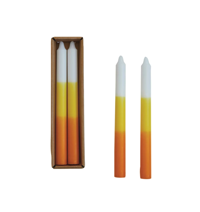 Candy Corn Taper Candle - Set of 2