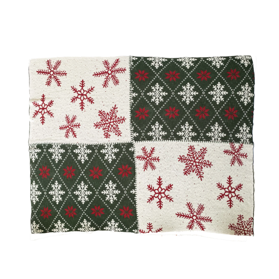 Multi-Color Knit Snowflake Throw