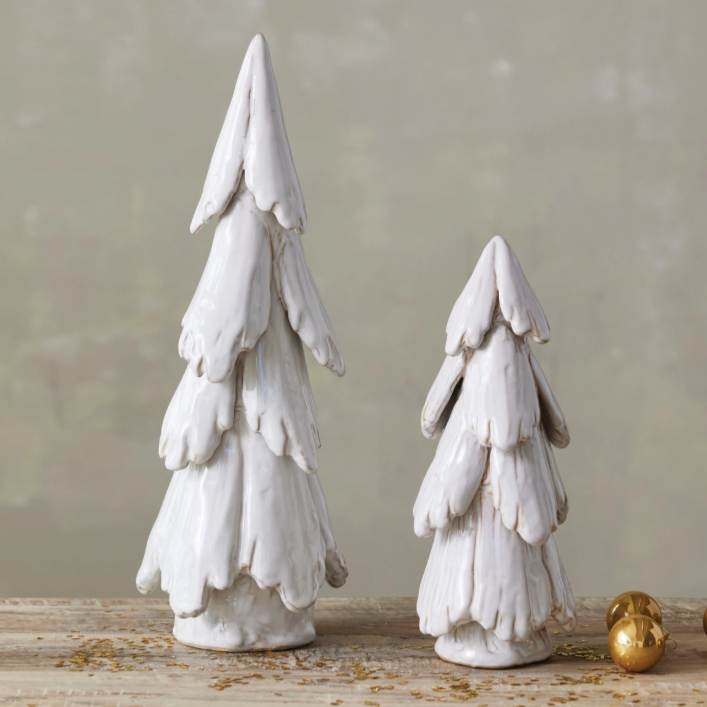 10.5" Handmade White Stoneware Tree