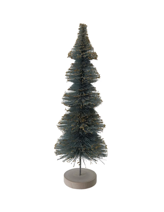 Mint + Gold Sisal Bottle Brush Tree