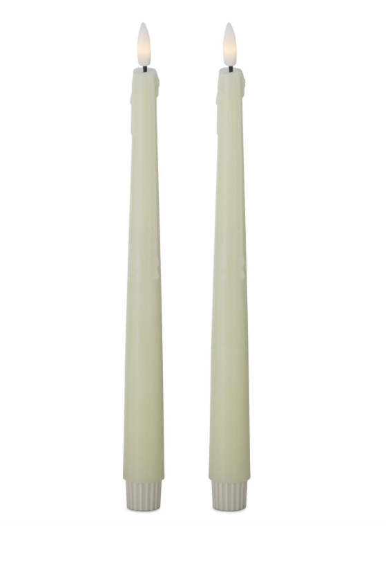 11.5" LED Drip Taper Set - Cream