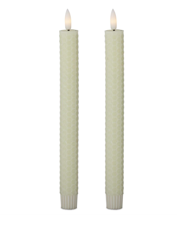 10" LED Honeycomb Taper Set - Cream