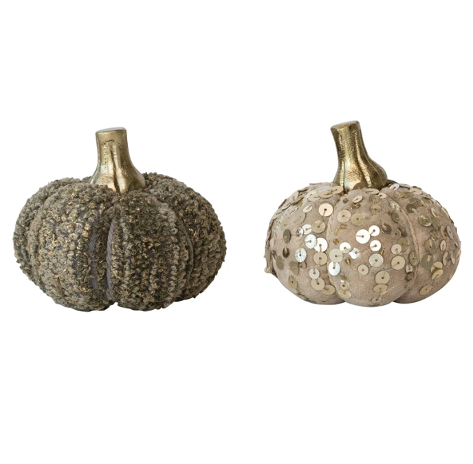 Handmade Velvet Pumpkin w/ Sequins
