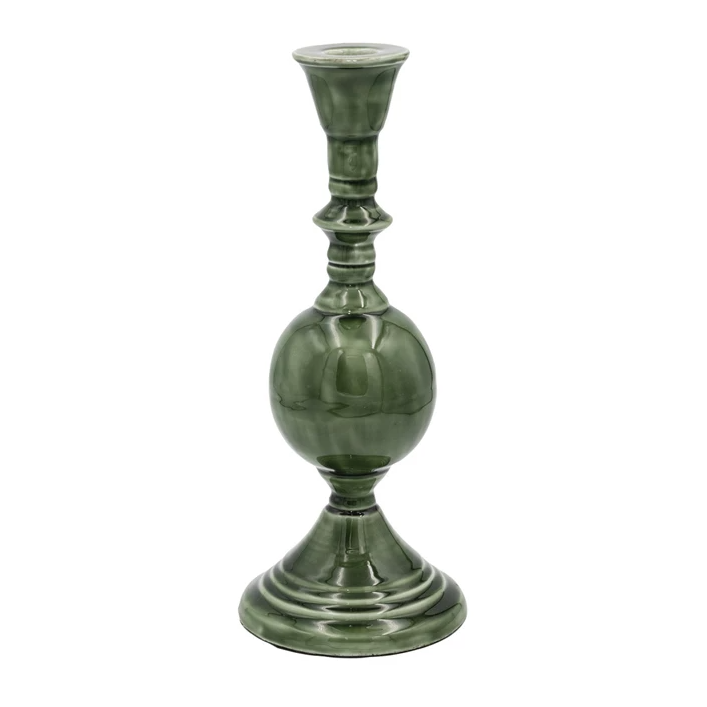Green Enameled Metal Taper Holder