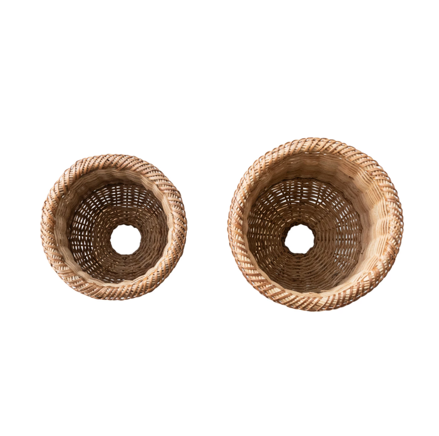 Woven Rattan Urn - LG