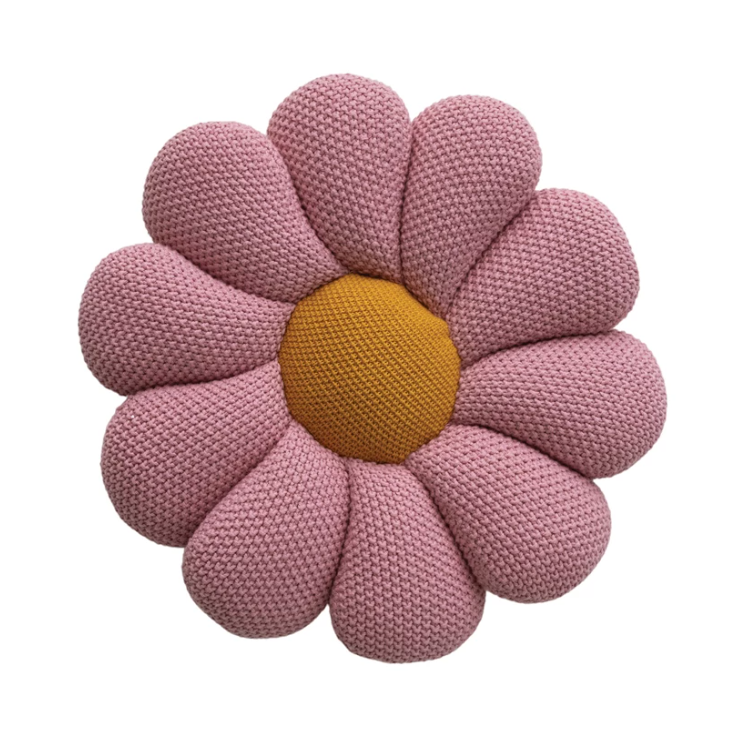 Knit Flower Pillow