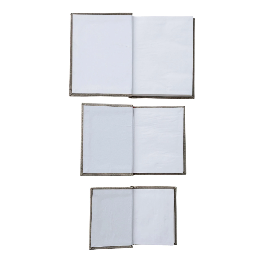 Antique Grey Stonewashed Canvas Book - M