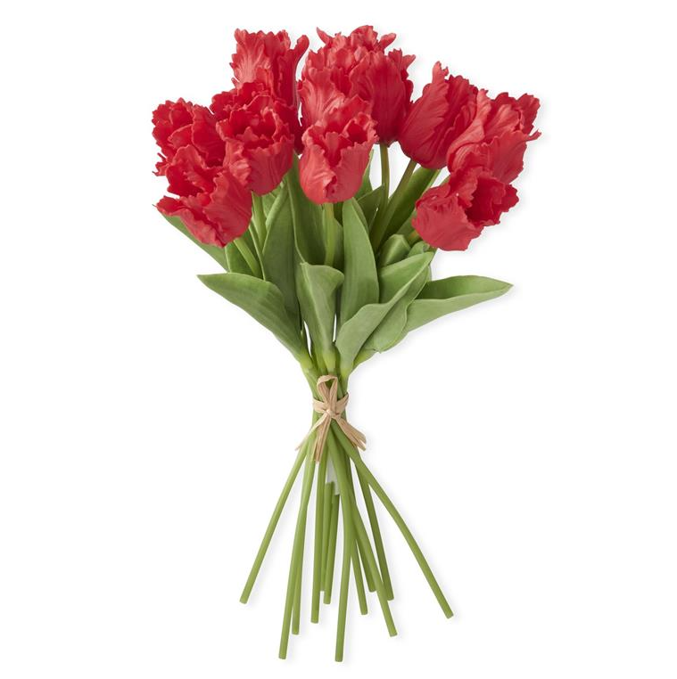 13" Red Real Touch Parrot Tulip Bundle