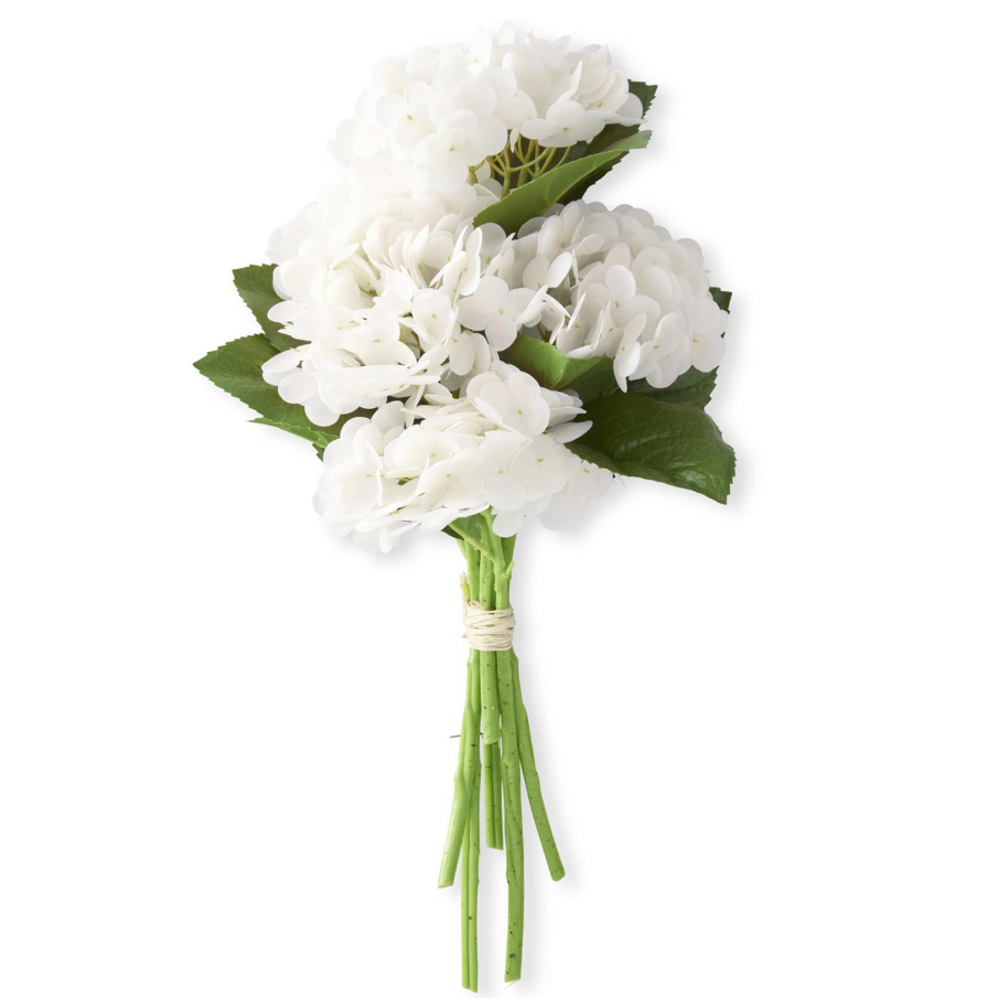 13" White Real Touch Hydrangea Bundle