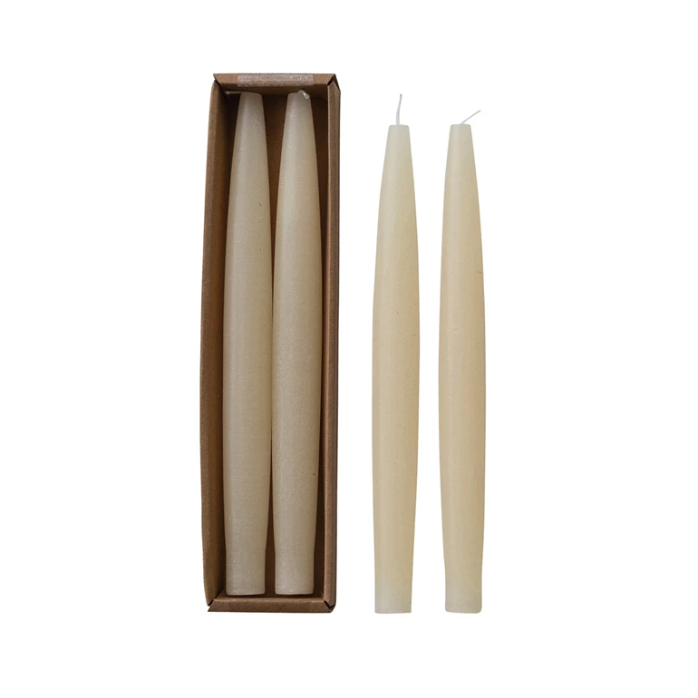 Cream Unscented Tapers - SET OF 2