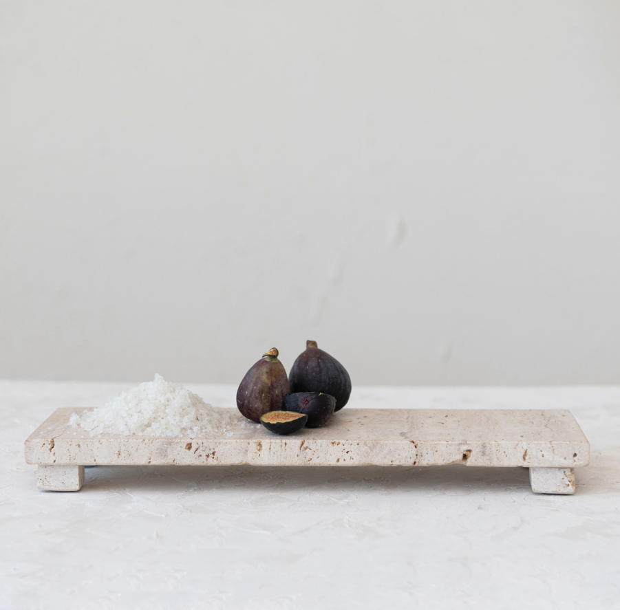 Travertine Footed Serving Board