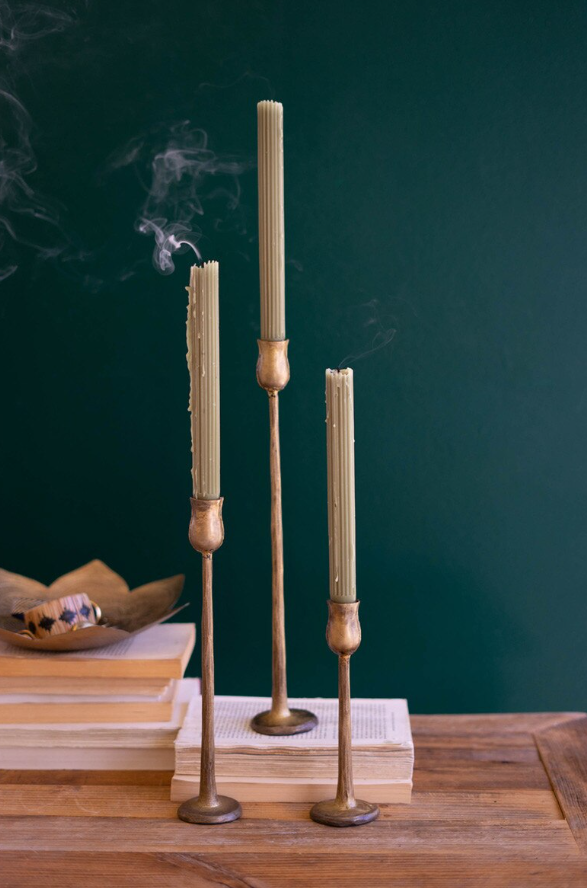 8" Antique Brass Taper Holder