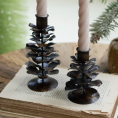 4" ANTQ Pinecone Taper Holder