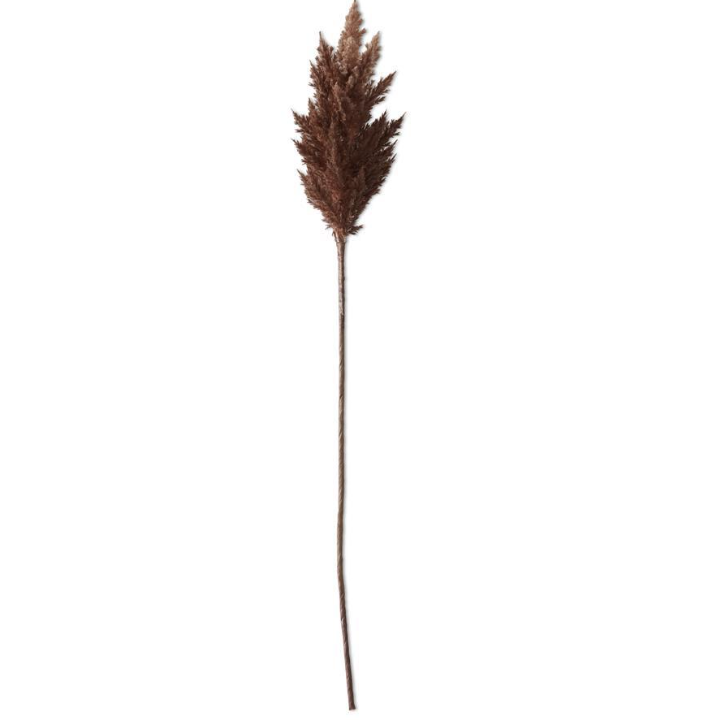 Flocked Brown Pampas Grass Branch