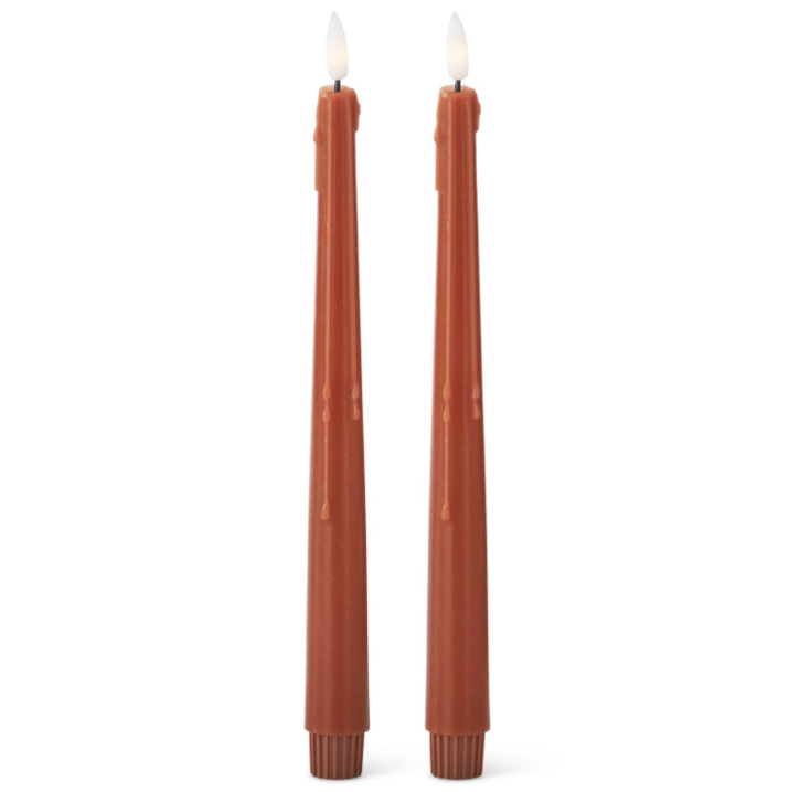11.5" LED Drip Taper Set - Rust