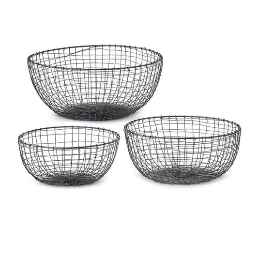 MD BLK METAL WOVEN BASKET