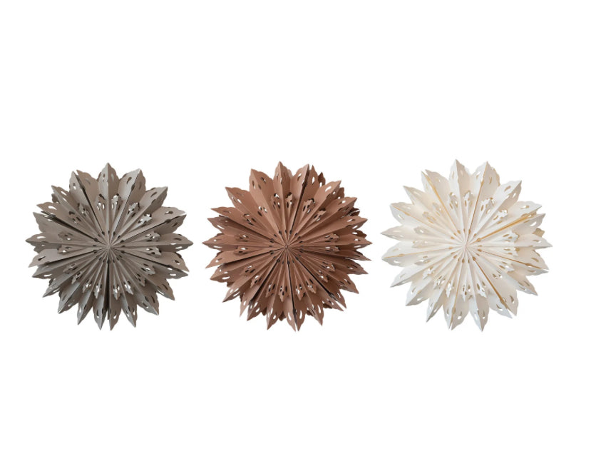 BROWN PAPER SNOWFLAKE W/LED
