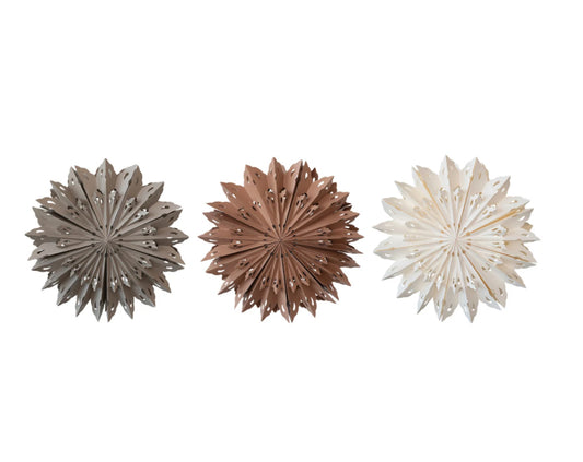 BROWN PAPER SNOWFLAKE W/LED