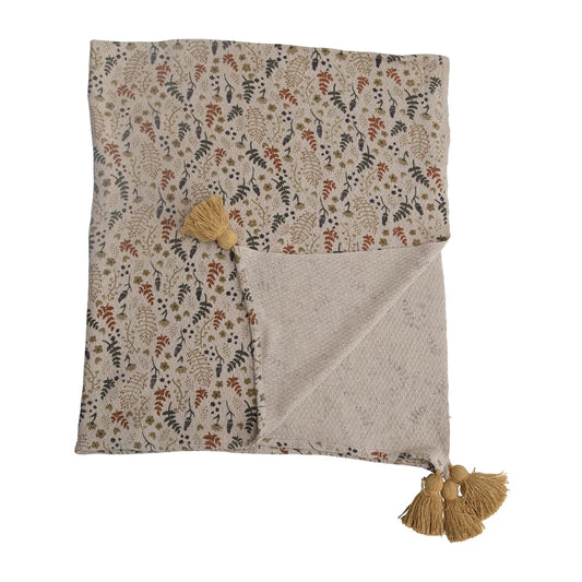 Woven Printed w/ Tassel Throw