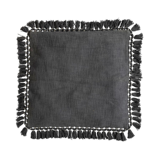 Charcoal Pillow w/ Tassels