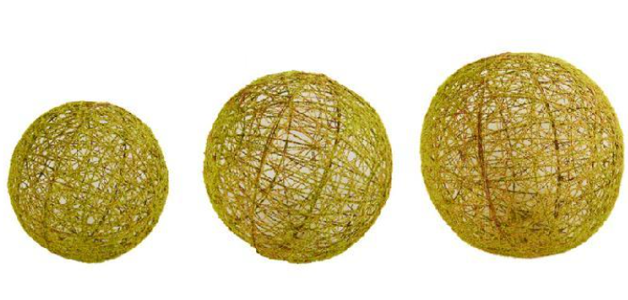 SM Green Mossy Round Wire Ball