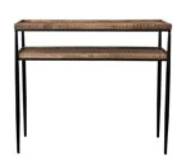 Mango Wood & Metal 2-Tier Console Table
