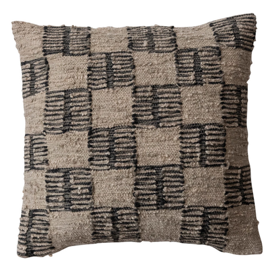 20" Square Woven Fabric Indoor/Outdoor Pillow
