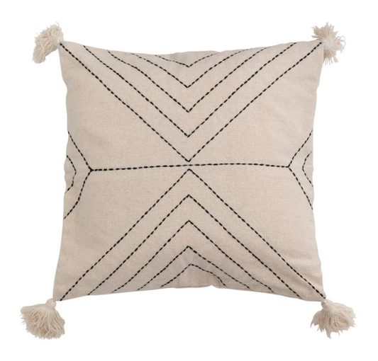 *DISCOUNTED-MISSING TASSELS* Pillow w/ Embroidery
