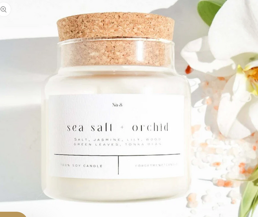 Sea Salt + Orchid 22oz Glass Candle