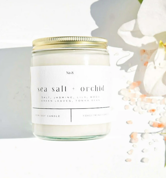 Sea Salt + Orchid 9oz Glass Candle