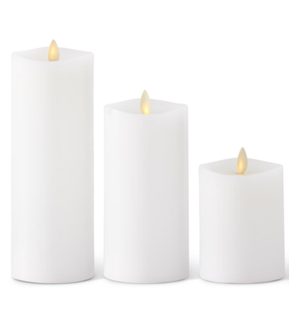 L - Medium White Wax Pillar