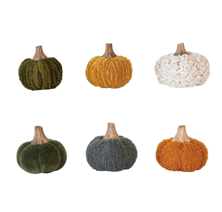 Wood Stem Bouclé + Velvet Pumpkin