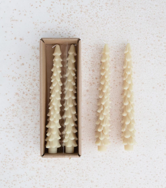 Tree Taper Candle Set of 2 - IVORY