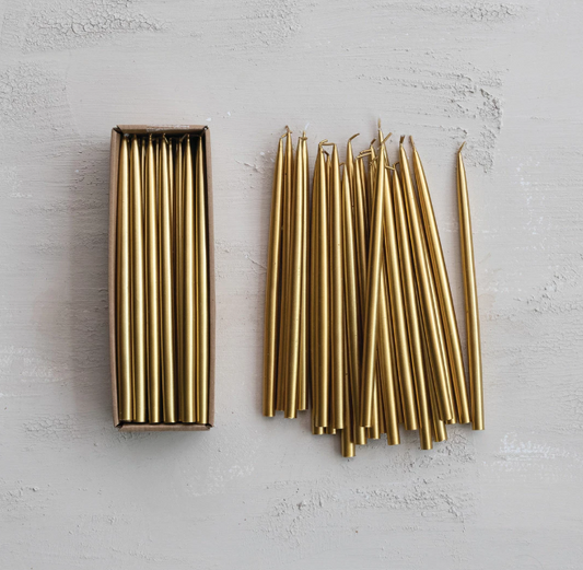 Gold Thin Taper Candles - SET OF 6