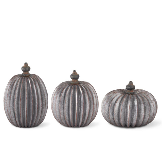 Gray & Copper Accordion Pumpkin