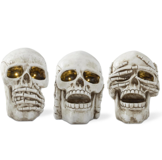14" Hear No Evil LED Skull