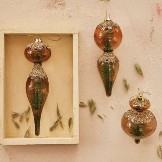 Glass Ornament w/ Tree - 3 Styles