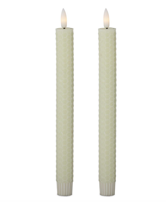 10" LED Honeycomb Taper Set - Cream