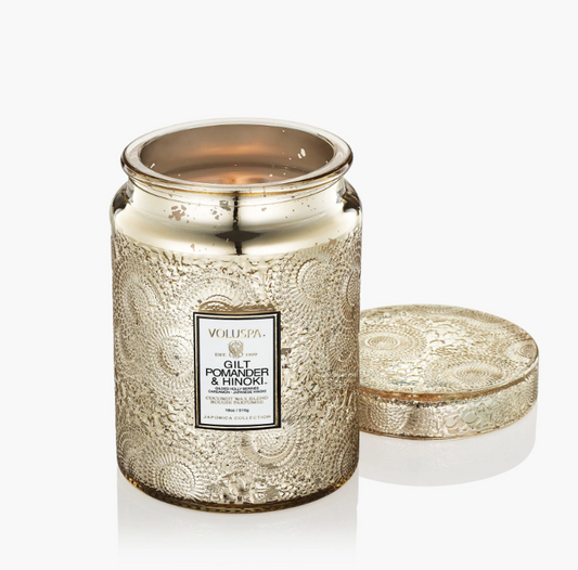 VOLUSPA - Gilt Pomander + Hinoki Candle 18oz