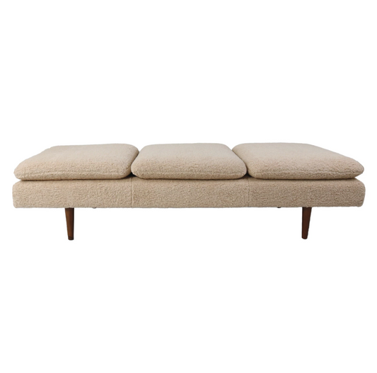Bouclé Bench w/ Wood Legs