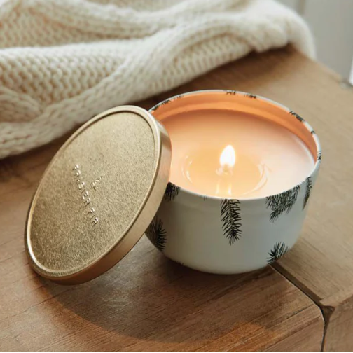 6.5oz Frasier Fir Candle Tin w/ Gold Lid